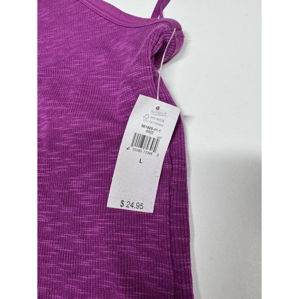 Gap  Tie Neck Open Back Halter Tank Top Burnout Ribbed T Shirt Large Purple - Picture 3 of 9